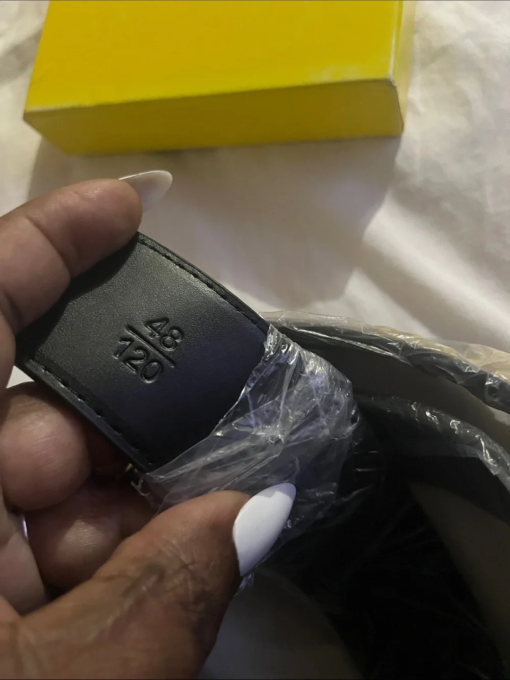 Fendi Black and Yellow Designer Logo Belt